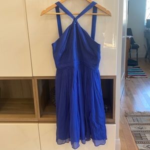 JCrew silk chiffon keyhole halter dress